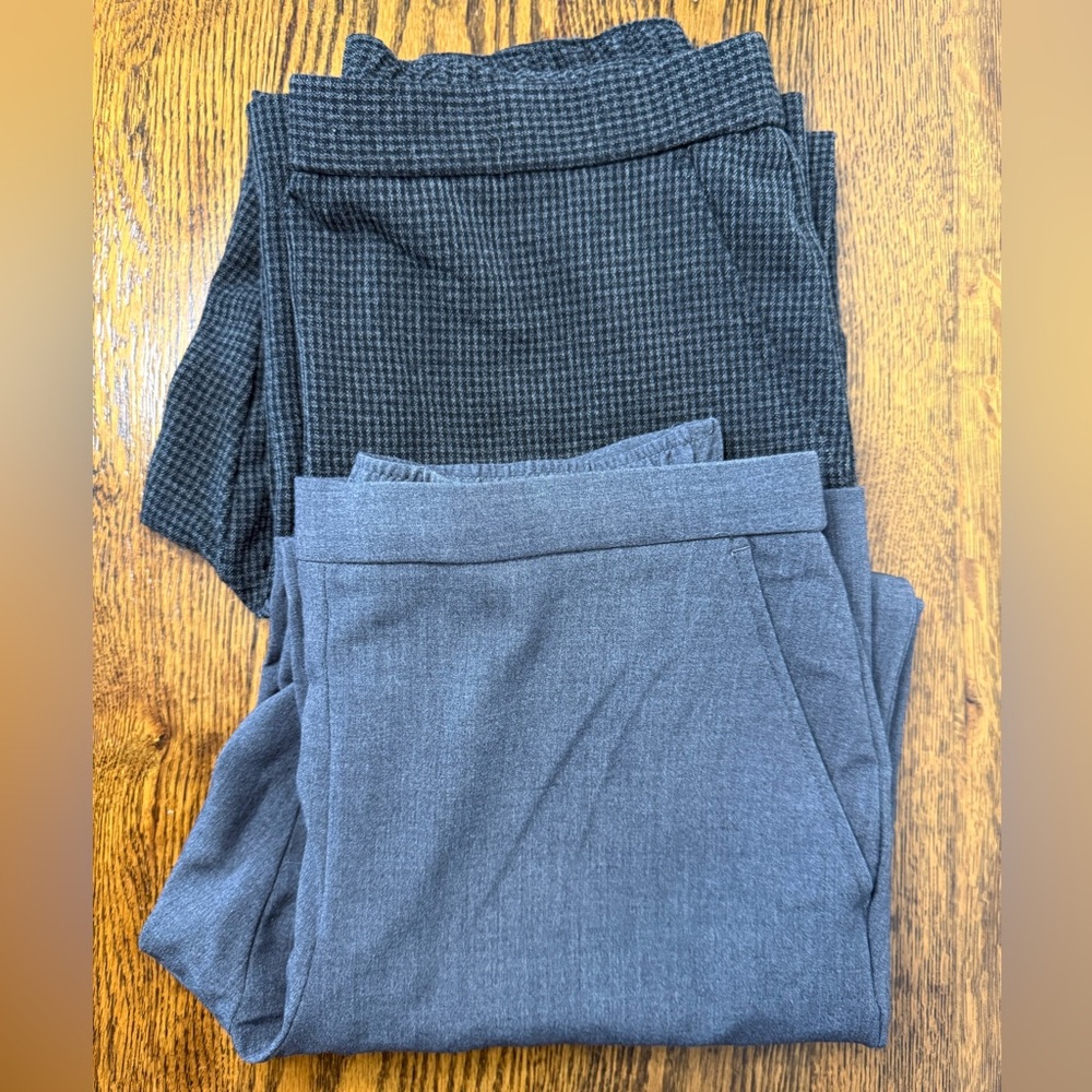 Sag Harbor VINTAGE 2 Pairs Grey/Checkered Straight Leg Dress Pants 8 Petite